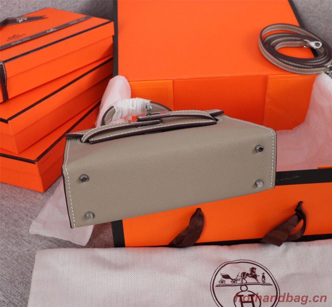 Hermes Kelly 20cm Tote Bag Original Epsom Leather KL20 Gray Hermes Kelly 20cm Tote Bag Original Epsom Leather KL20 Gray