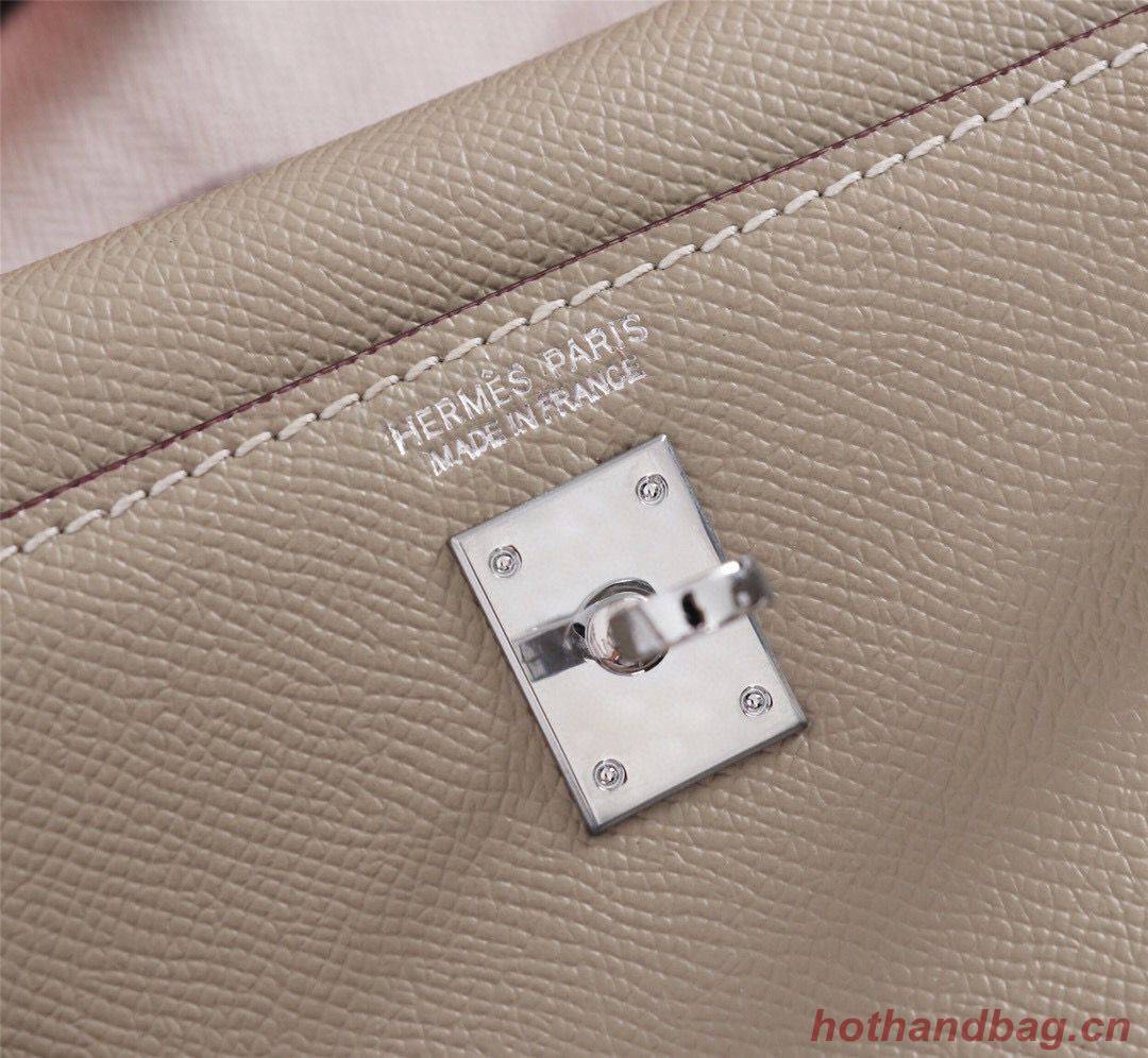 Hermes Kelly 20cm Tote Bag Original Epsom Leather KL20 Gray Hermes Kelly 20cm Tote Bag Original Epsom Leather KL20 Gray