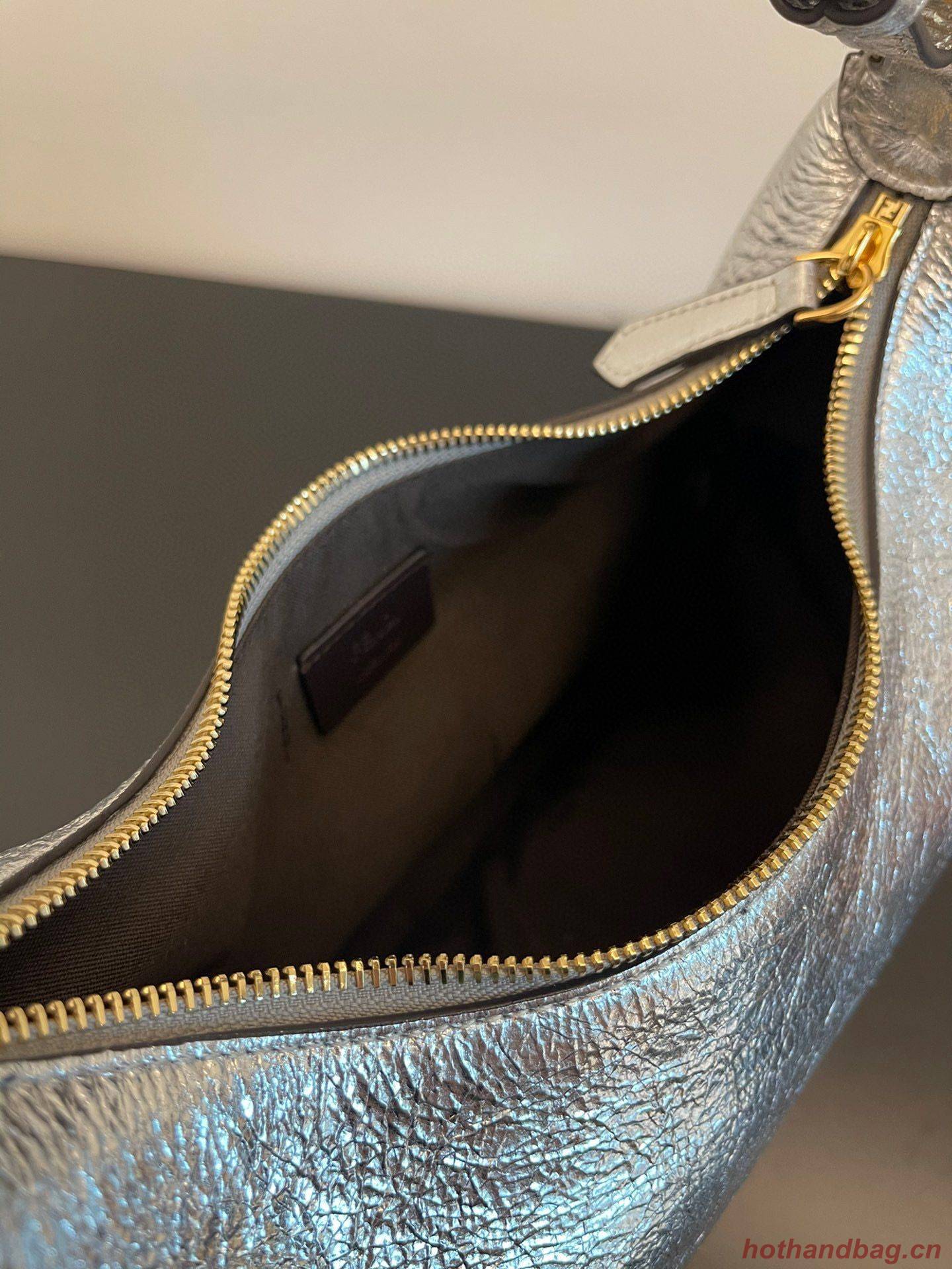 Fendi Praphy Original Leather Big Logo Bag 80056M Silver Fendi Praphy Original Leather Big Logo Bag 80056M Silver