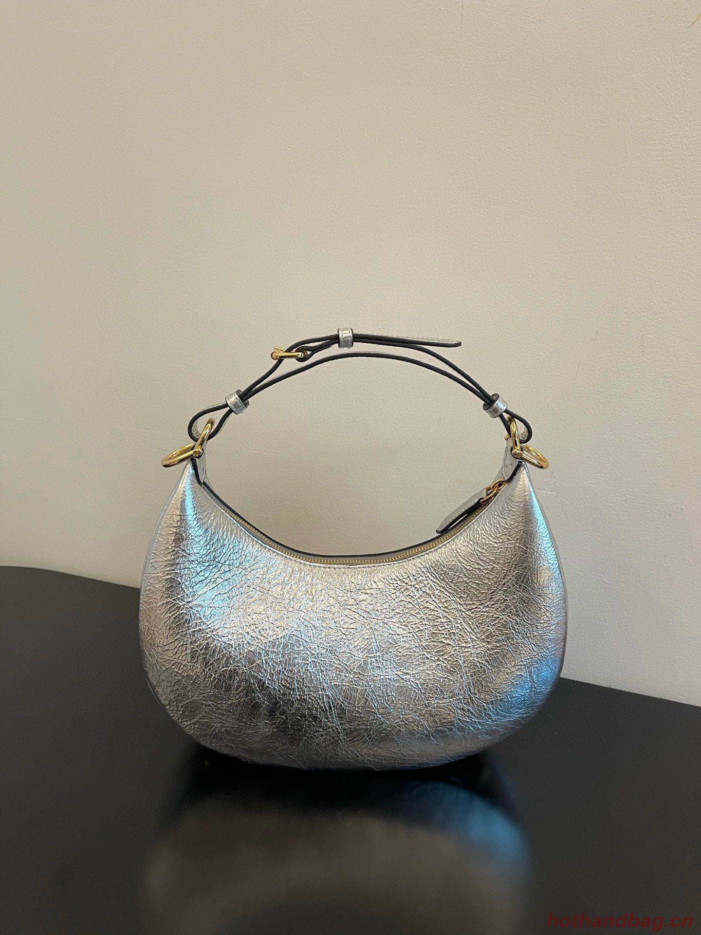 Fendi Praphy Original Leather Big Logo Bag 80056M Silver Fendi Praphy Original Leather Big Logo Bag 80056M Silver