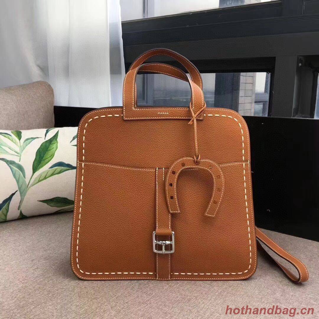 Hermes Halzan Togo Original Leather H3908 Brown Hermes Halzan Togo Original Leather H3908 Brown