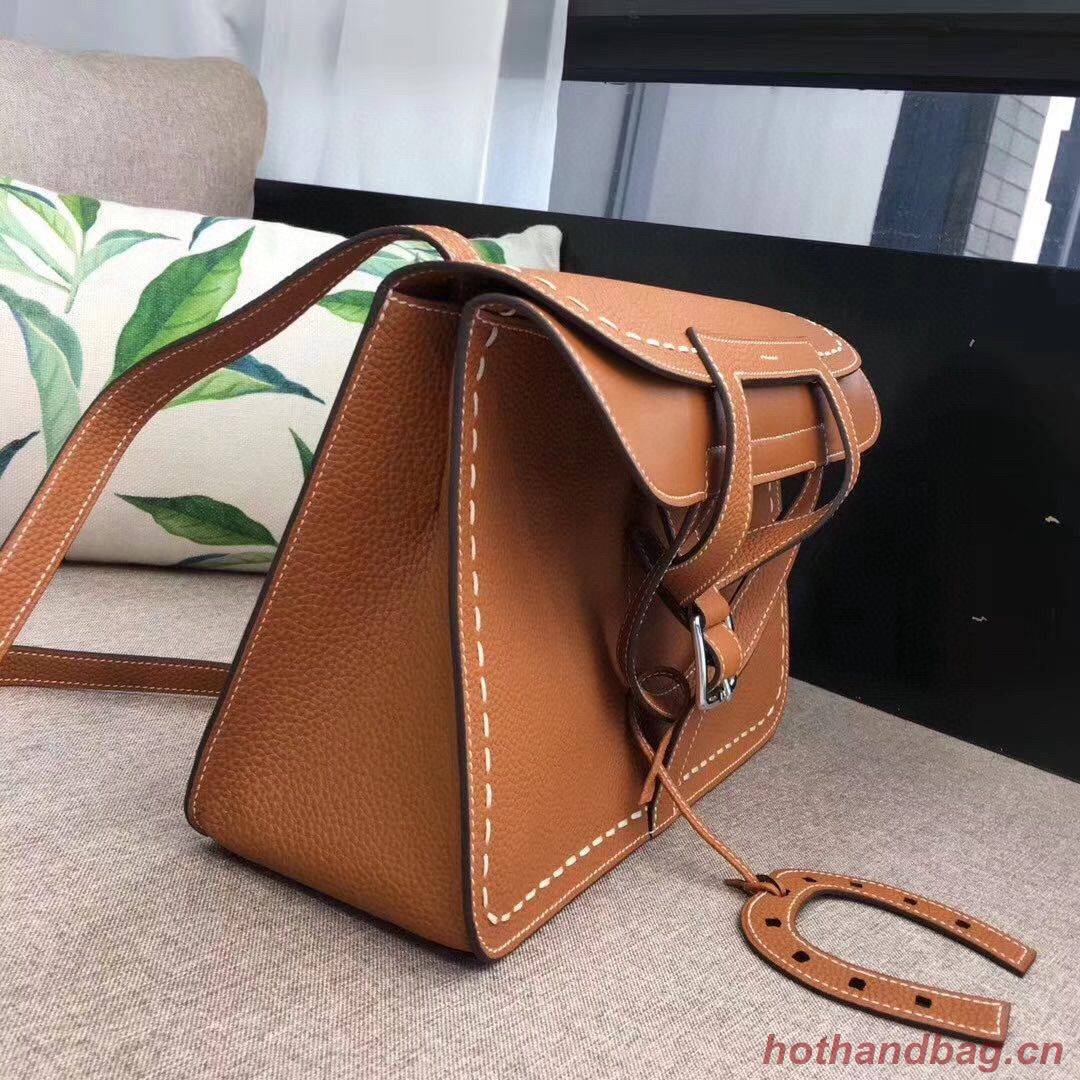 Hermes Halzan Togo Original Leather H3908 Brown Hermes Halzan Togo Original Leather H3908 Brown