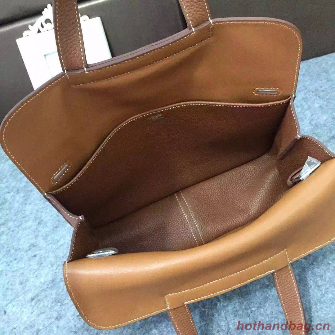 Hermes Halzan Togo Original Leather H3909 Brown Hermes Halzan Togo Original Leather H3909 Brown