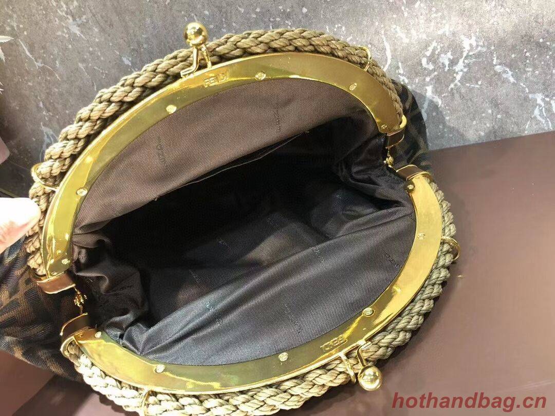 FENDI fabric bag F7641 brown FENDI fabric bag F7641 brown