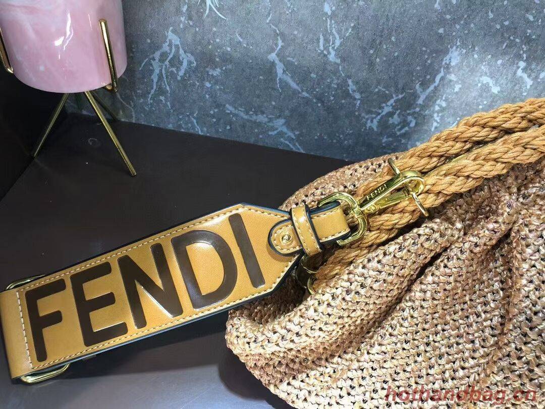 FENDI raffia bag F7641 brown FENDI raffia bag F7641 brown