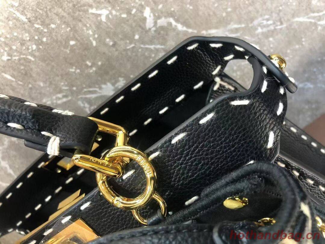 Fendi Peekaboo ISeeU MEDIUM leather bag F8637 black Fendi Peekaboo ISeeU MEDIUM leather bag F8637 black