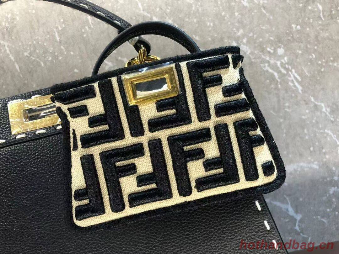 Fendi Peekaboo ISeeU MEDIUM leather bag F8637 black Fendi Peekaboo ISeeU MEDIUM leather bag F8637 black