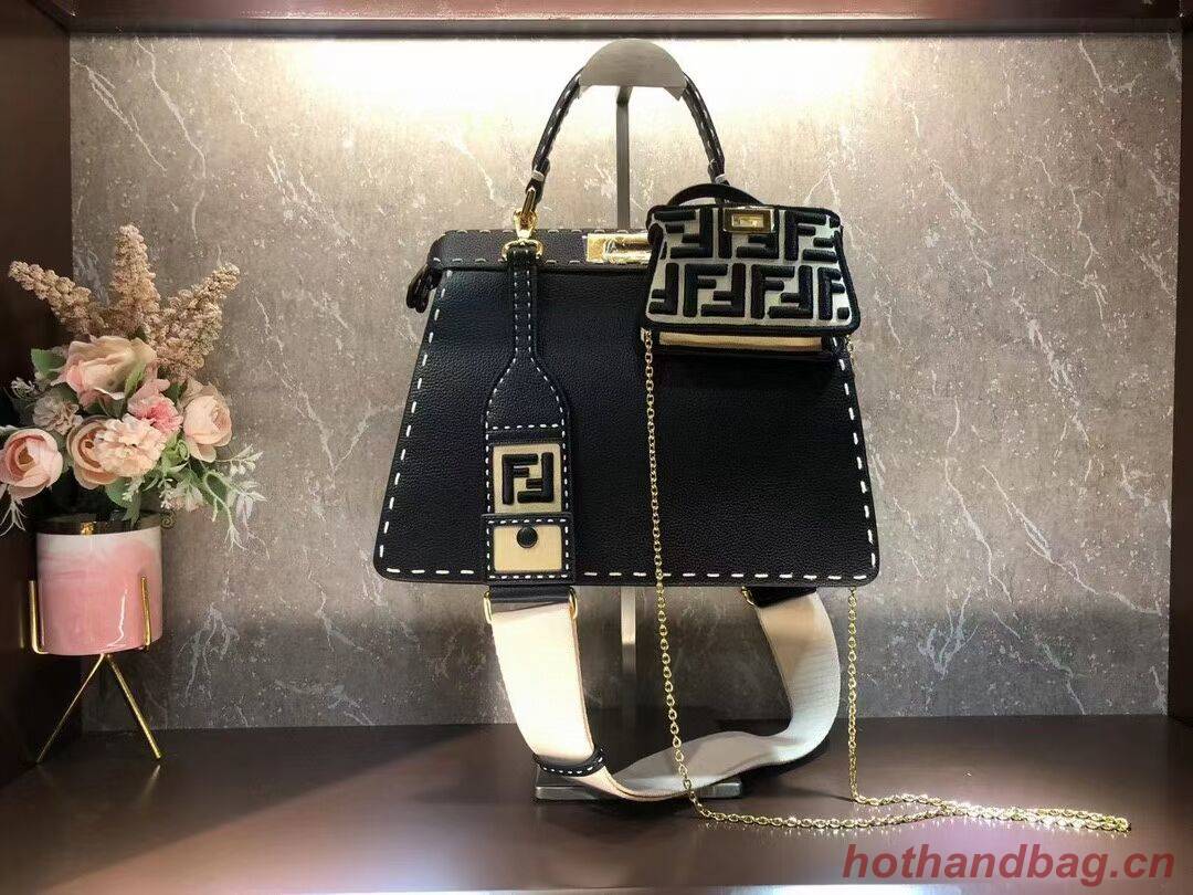 Fendi Peekaboo ISeeU MEDIUM leather bag F8637 black Fendi Peekaboo ISeeU MEDIUM leather bag F8637 black