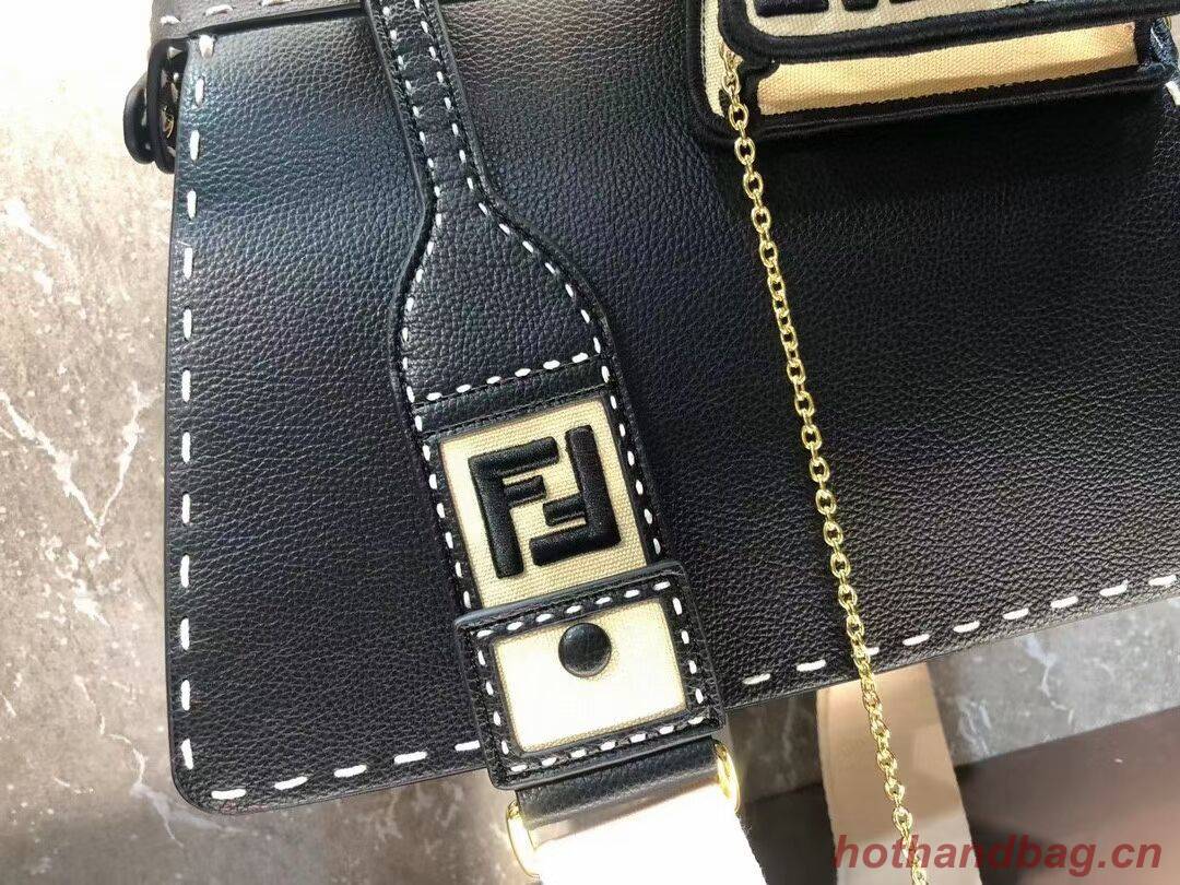 Fendi Peekaboo ISeeU MEDIUM leather bag F8637 black Fendi Peekaboo ISeeU MEDIUM leather bag F8637 black