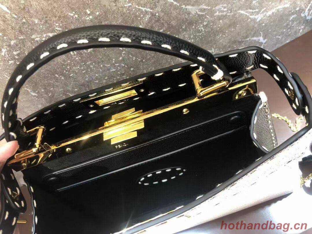 Fendi Peekaboo ISeeU MEDIUM leather bag F8637 black Fendi Peekaboo ISeeU MEDIUM leather bag F8637 black