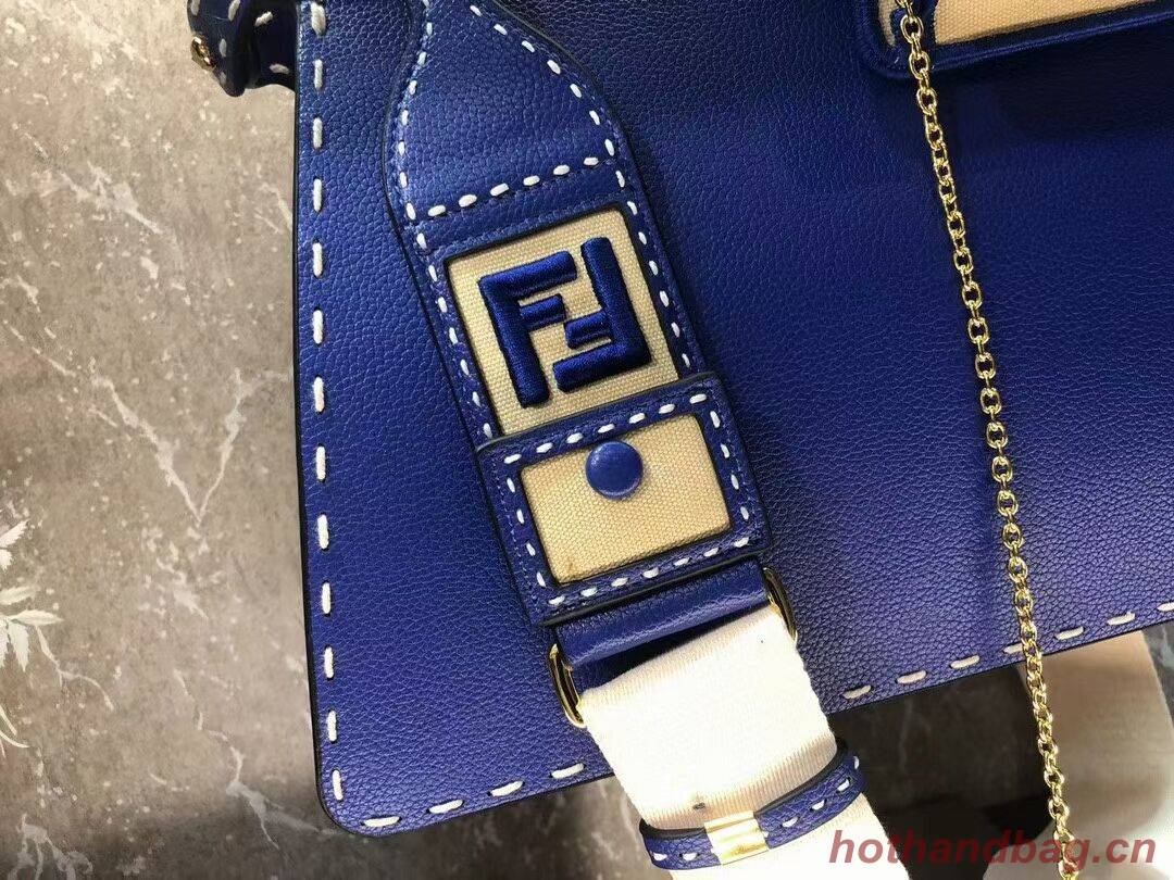 Fendi Peekaboo ISeeU MEDIUM leather bag F8637 blue Fendi Peekaboo ISeeU MEDIUM leather bag F8637 blue
