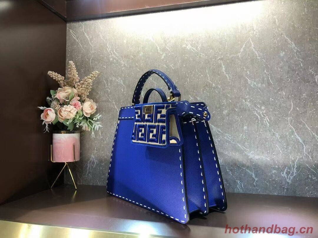 Fendi Peekaboo ISeeU MEDIUM leather bag F8637 blue Fendi Peekaboo ISeeU MEDIUM leather bag F8637 blue