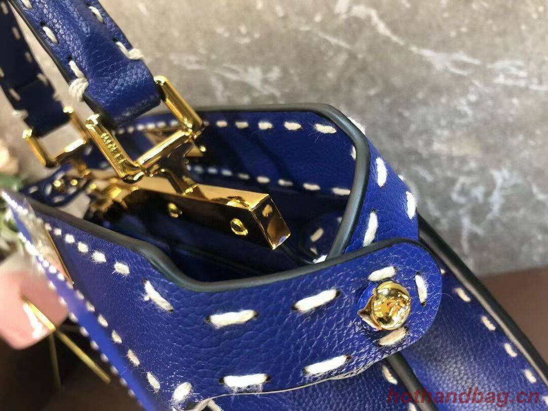 Fendi Peekaboo ISeeU MEDIUM leather bag F8637 blue Fendi Peekaboo ISeeU MEDIUM leather bag F8637 blue