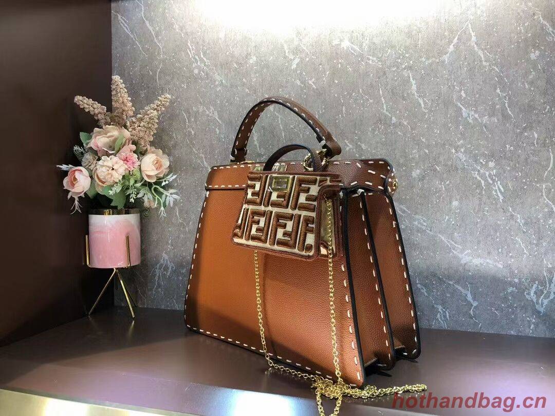 Fendi Peekaboo ISeeU MEDIUM leather bag F8637 brown Fendi Peekaboo ISeeU MEDIUM leather bag F8637 brown
