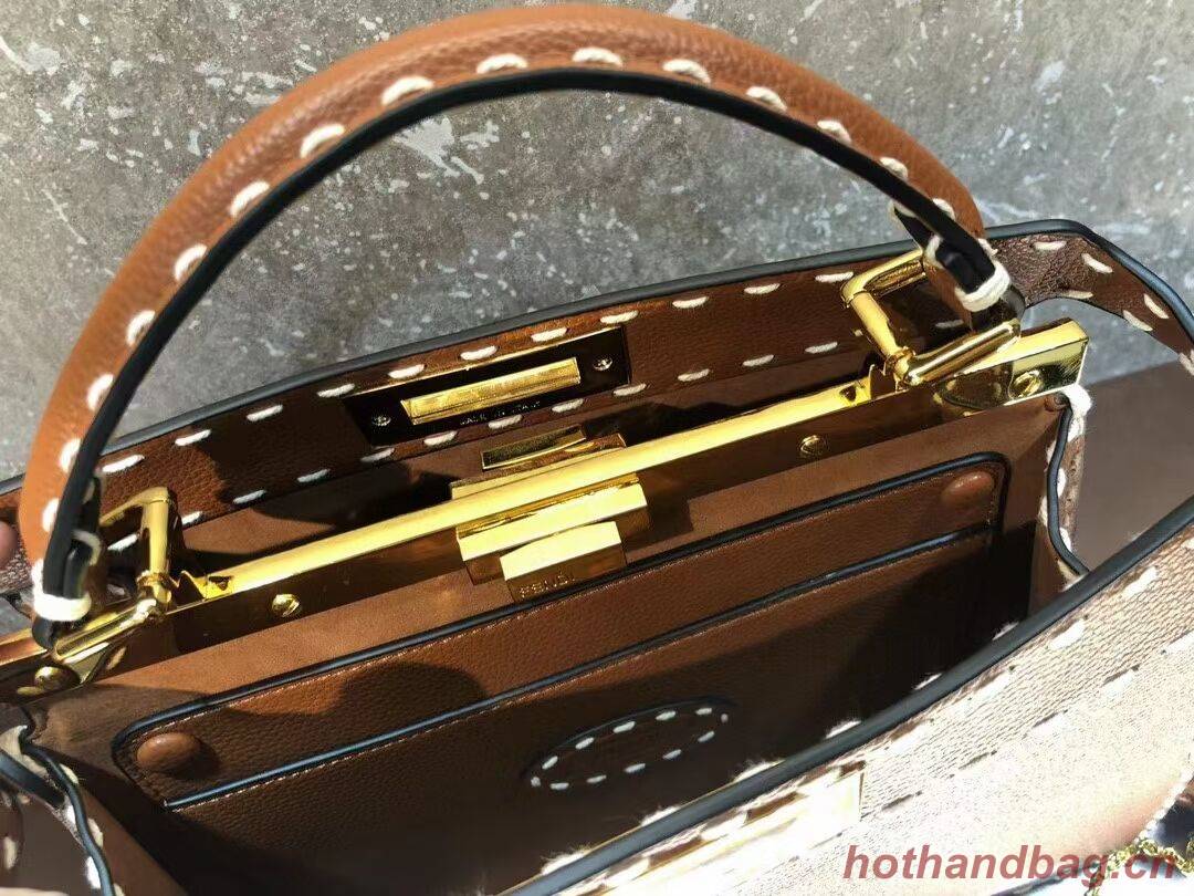 Fendi Peekaboo ISeeU MEDIUM leather bag F8637 brown Fendi Peekaboo ISeeU MEDIUM leather bag F8637 brown