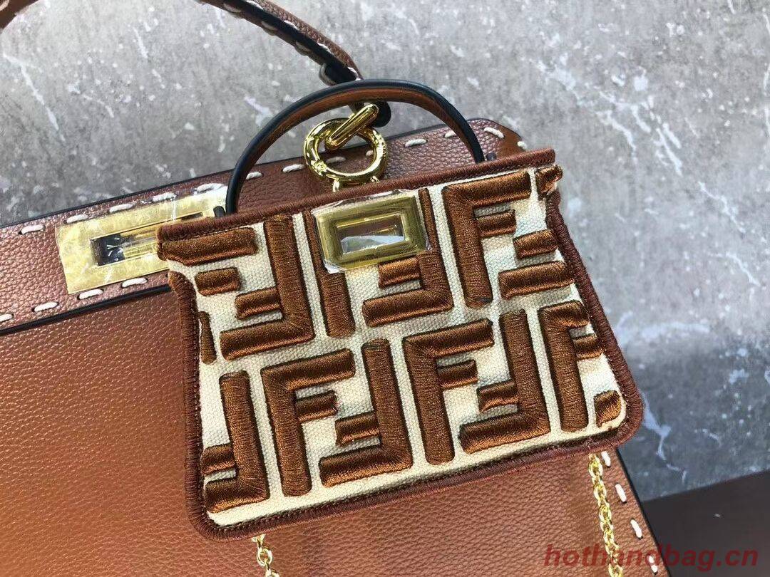 Fendi Peekaboo ISeeU MEDIUM leather bag F8637 brown Fendi Peekaboo ISeeU MEDIUM leather bag F8637 brown