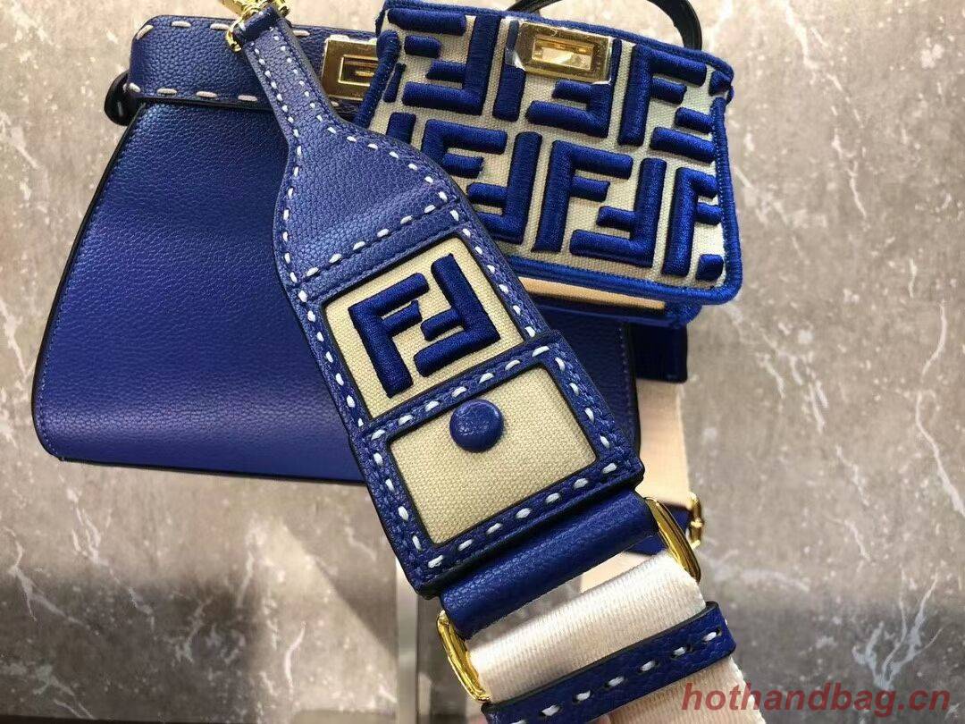 Fendi Peekaboo ISeeU Small leather bag F8636 blue Fendi Peekaboo ISeeU Small leather bag F8636 blue
