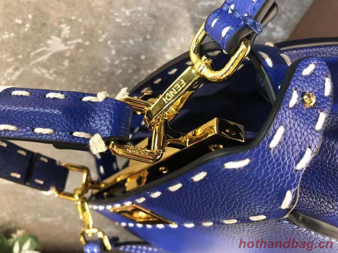 Fendi Peekaboo ISeeU Small leather bag F8636 blue Fendi Peekaboo ISeeU Small leather bag F8636 blue