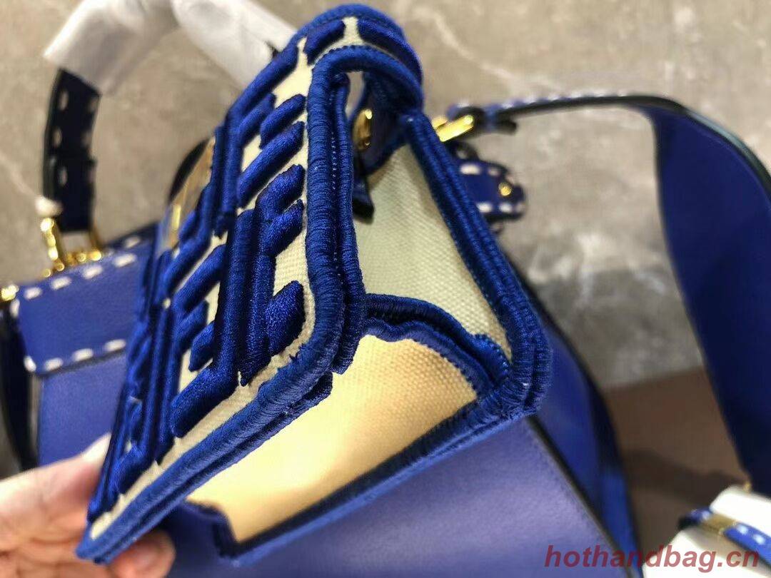 Fendi Peekaboo ISeeU Small leather bag F8636 blue Fendi Peekaboo ISeeU Small leather bag F8636 blue