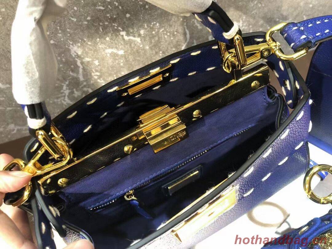 Fendi Peekaboo ISeeU Small leather bag F8636 blue Fendi Peekaboo ISeeU Small leather bag F8636 blue