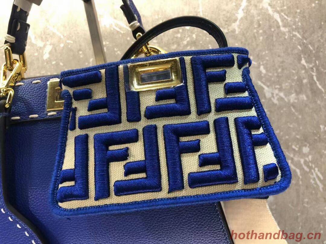 Fendi Peekaboo ISeeU Small leather bag F8636 blue Fendi Peekaboo ISeeU Small leather bag F8636 blue