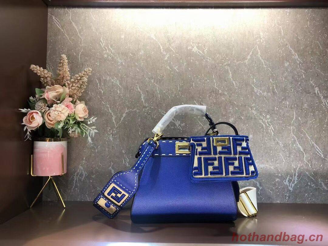 Fendi Peekaboo ISeeU Small leather bag F8636 blue Fendi Peekaboo ISeeU Small leather bag F8636 blue