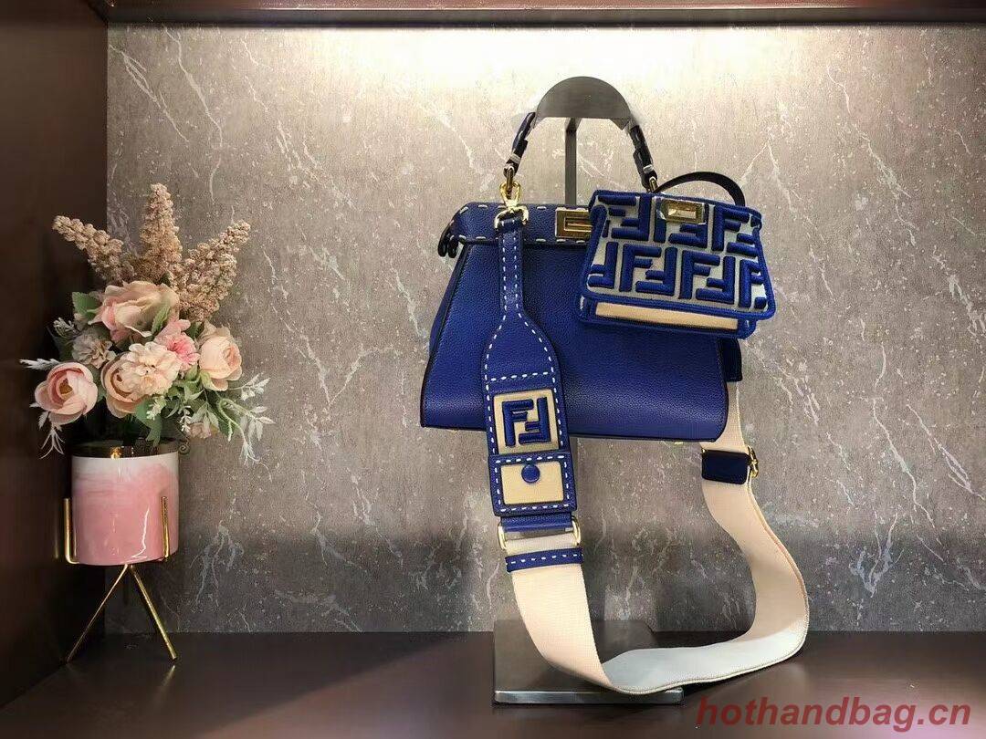 Fendi Peekaboo ISeeU Small leather bag F8636 blue Fendi Peekaboo ISeeU Small leather bag F8636 blue