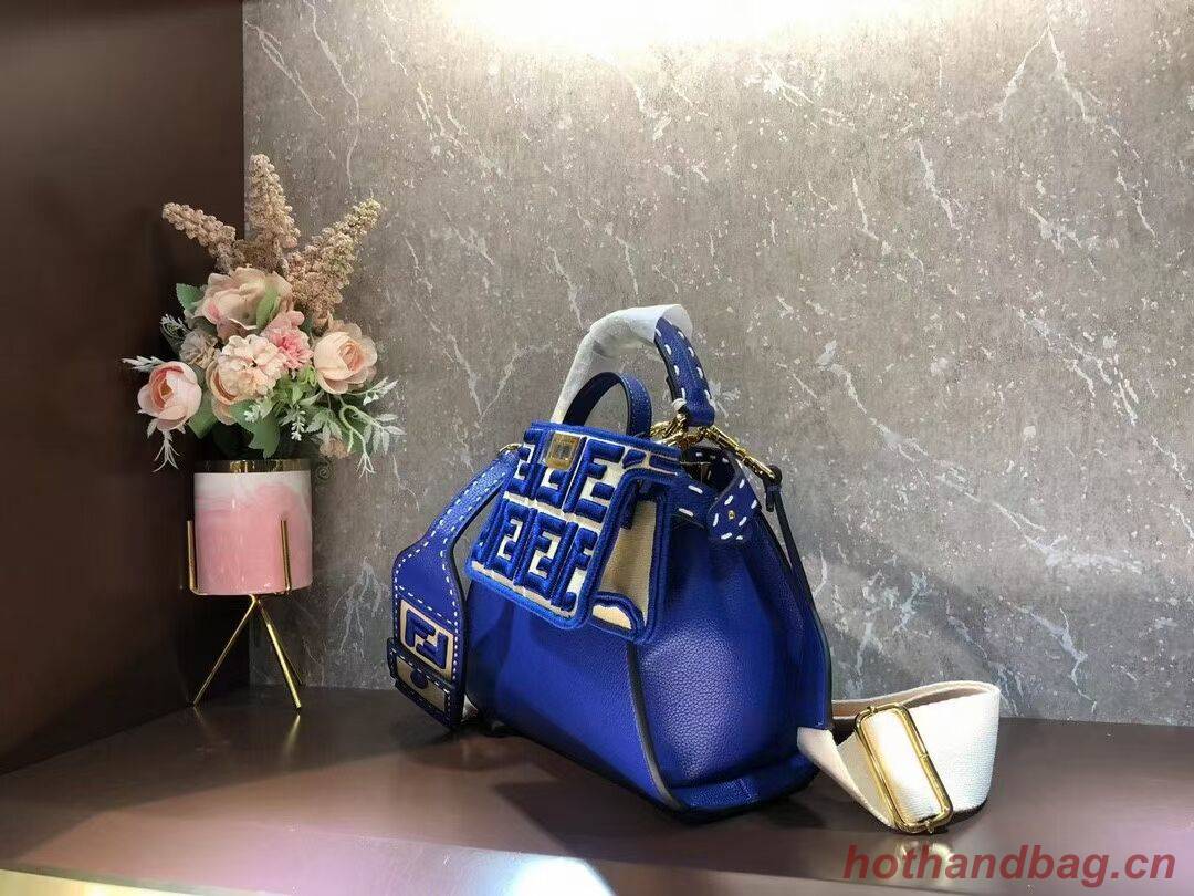 Fendi Peekaboo ISeeU Small leather bag F8636 blue Fendi Peekaboo ISeeU Small leather bag F8636 blue