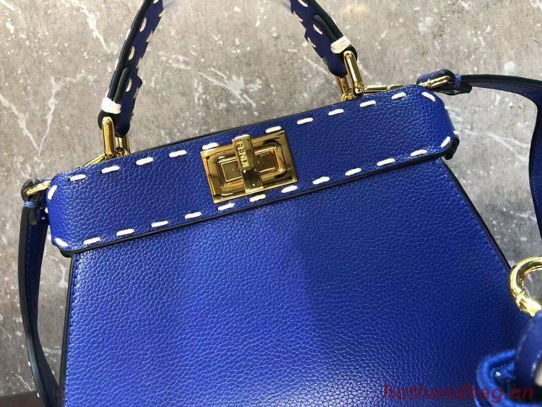 Fendi Peekaboo ISeeU Small leather bag F8636 blue Fendi Peekaboo ISeeU Small leather bag F8636 blue