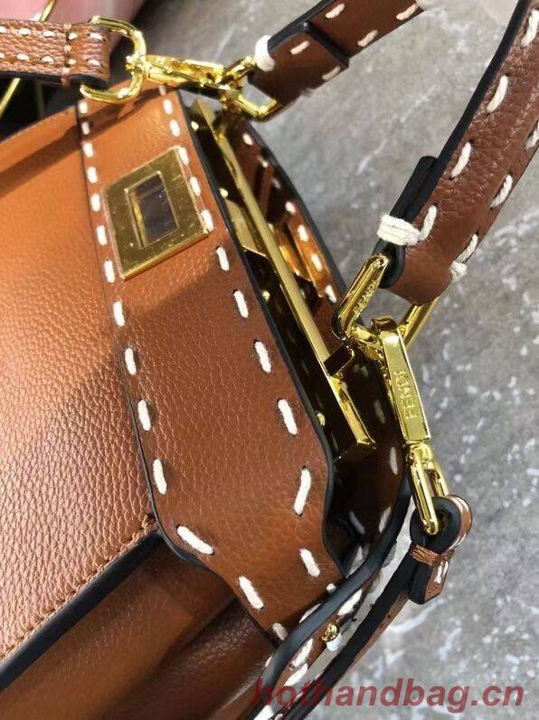 Fendi Peekaboo ISeeU Small leather bag F8636 brown Fendi Peekaboo ISeeU Small leather bag F8636 brown