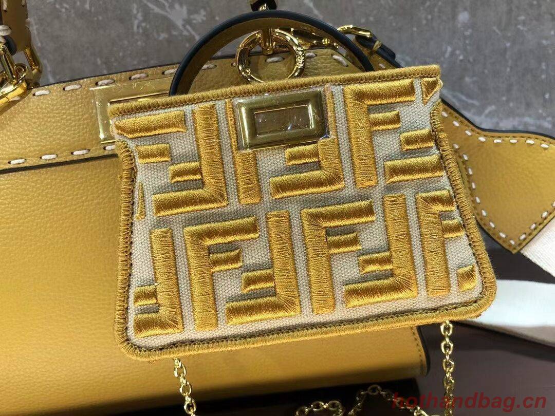 Fendi Peekaboo ISeeU Small leather bag F8636 yellow Fendi Peekaboo ISeeU Small leather bag F8636 yellow