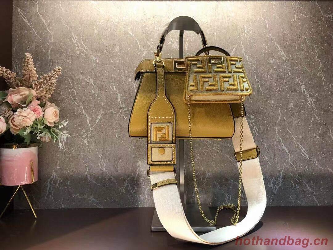 Fendi Peekaboo ISeeU Small leather bag F8636 yellow Fendi Peekaboo ISeeU Small leather bag F8636 yellow