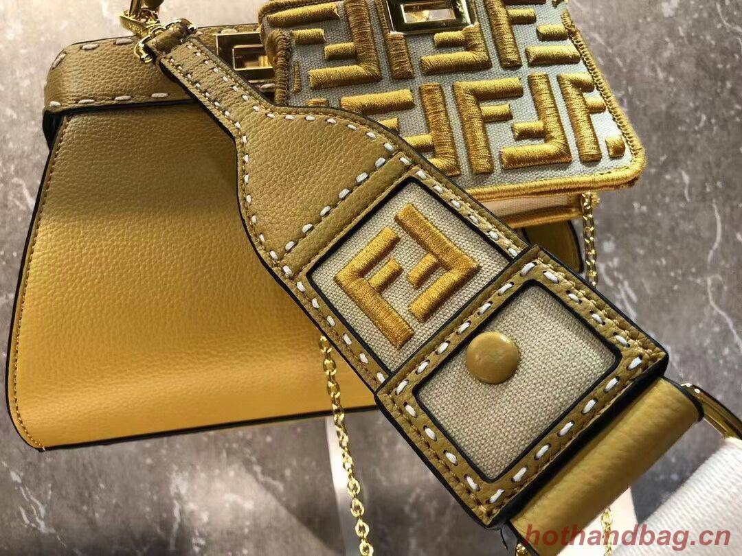 Fendi Peekaboo ISeeU Small leather bag F8636 yellow Fendi Peekaboo ISeeU Small leather bag F8636 yellow