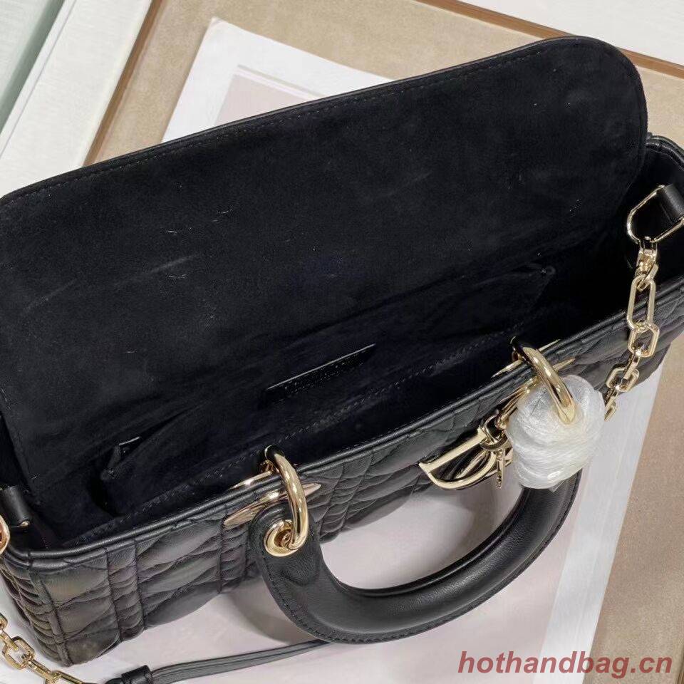 MEDIUM LADY DIOR BAG Cannage Lambskin C2820 black MEDIUM LADY DIOR BAG Cannage Lambskin C2820 black