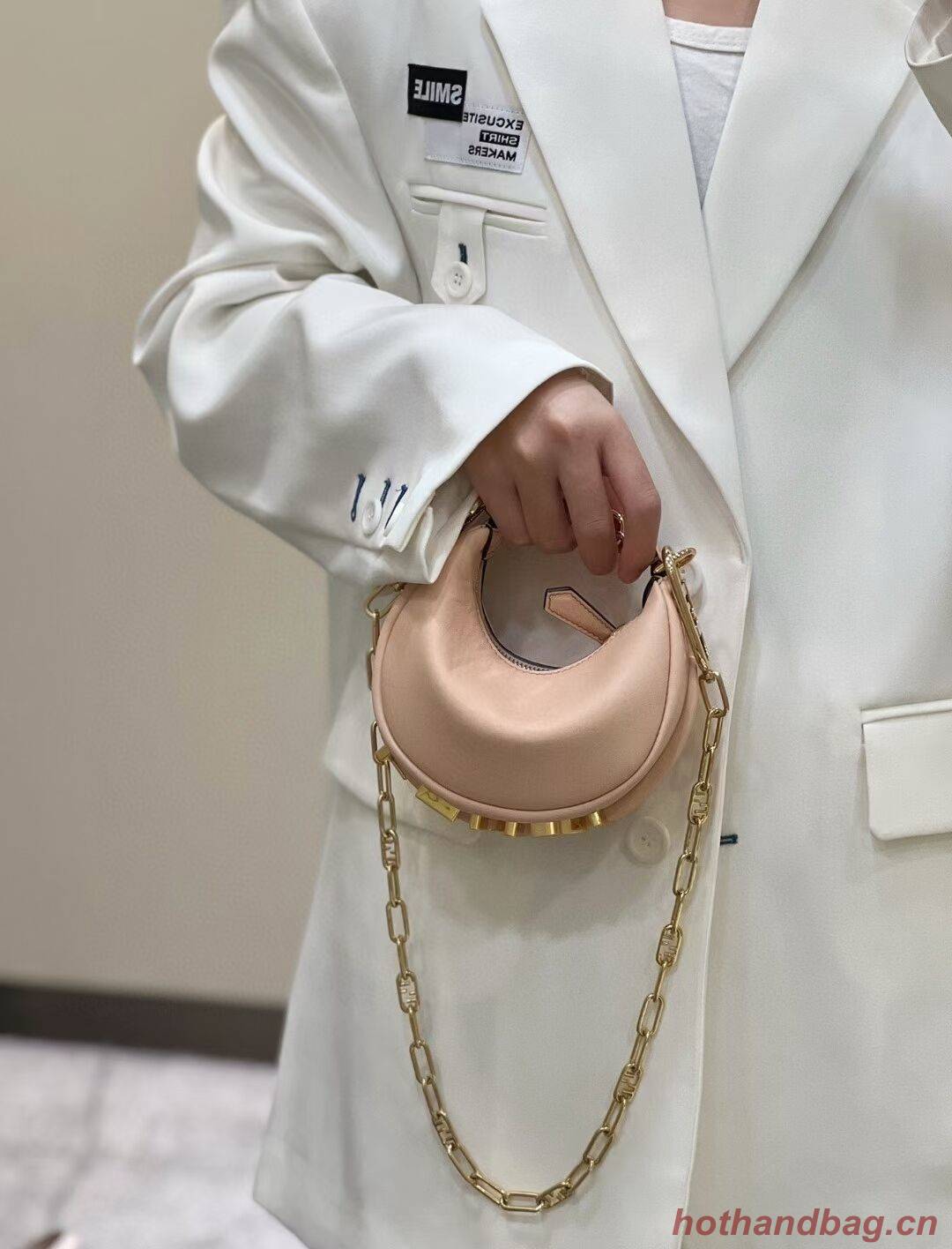 Fendi Nano Fendigraphy Pink leather charm 7AS089A Fendi Nano Fendigraphy Pink leather charm 7AS089A