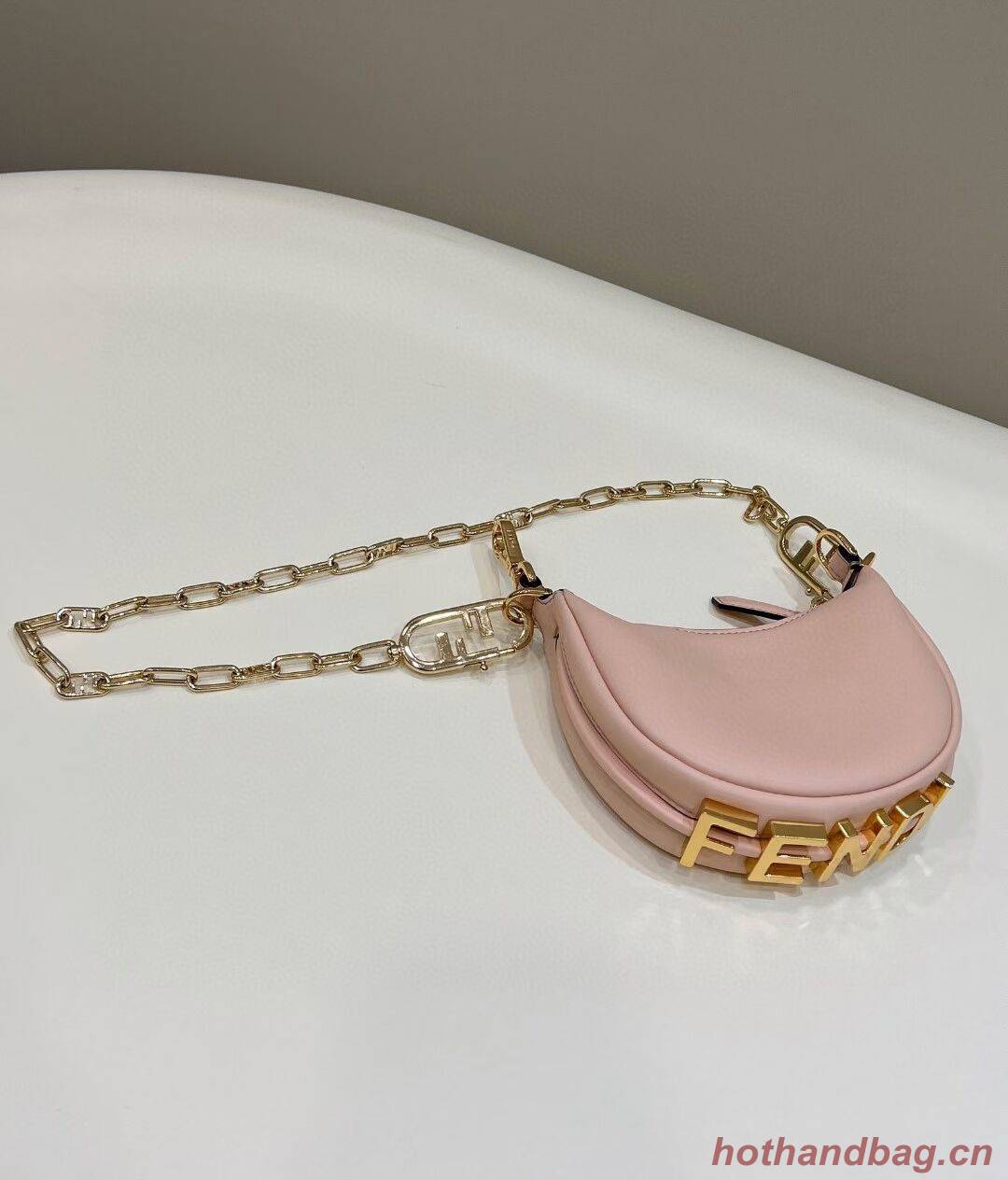 Fendi Nano Fendigraphy Pink leather charm 7AS089A Fendi Nano Fendigraphy Pink leather charm 7AS089A