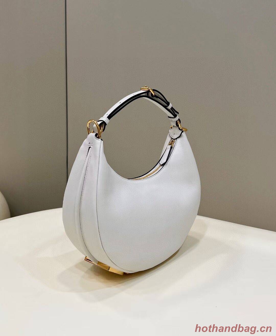 Fendi graphy Small White leather bag 8BR798