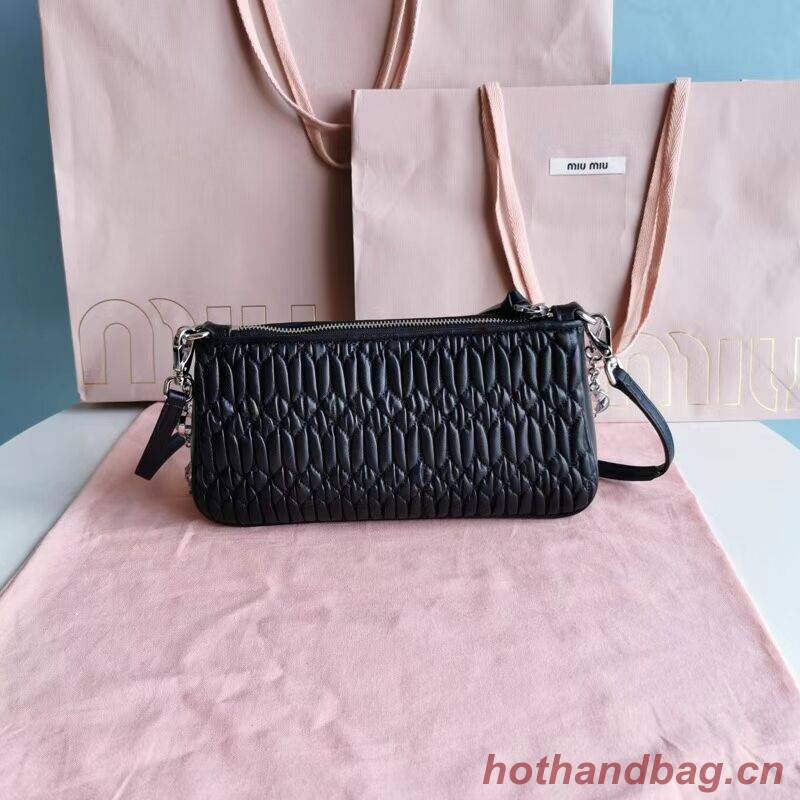 miu miu Matelasse Nappa Leather Shoulder Bag 6BH225 black miu miu Matelasse Nappa Leather Shoulder Bag 6BH225 black