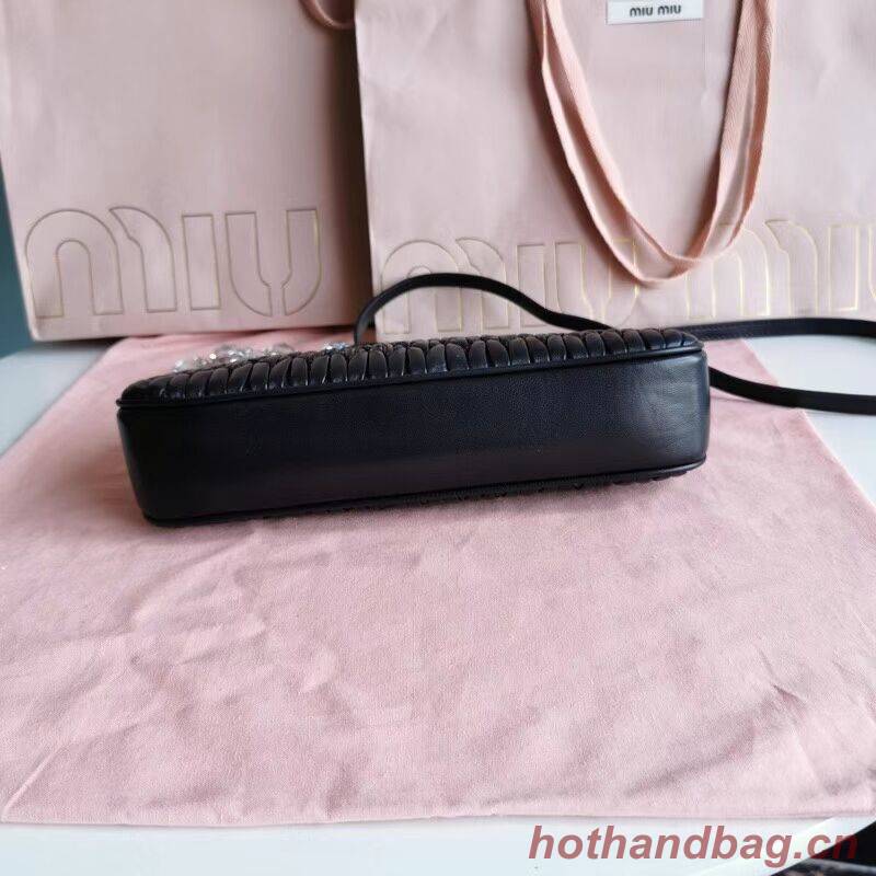 miu miu Matelasse Nappa Leather Shoulder Bag 6BH225 black miu miu Matelasse Nappa Leather Shoulder Bag 6BH225 black