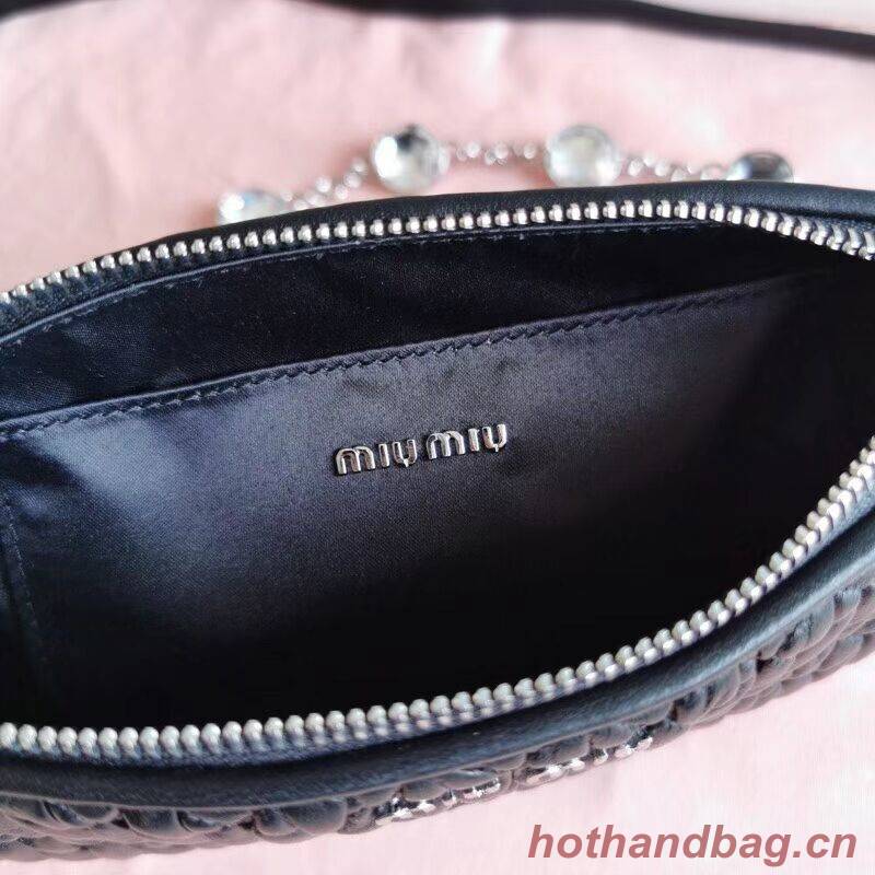 miu miu Matelasse Nappa Leather Shoulder Bag 6BH225 black miu miu Matelasse Nappa Leather Shoulder Bag 6BH225 black