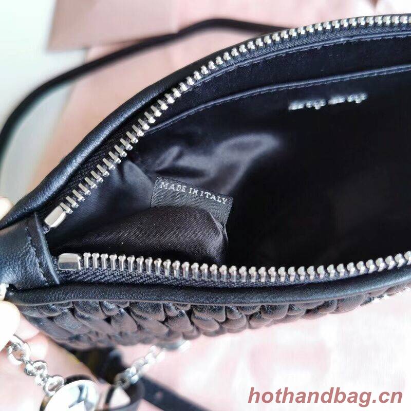 miu miu Matelasse Nappa Leather Shoulder Bag 6BH225 black miu miu Matelasse Nappa Leather Shoulder Bag 6BH225 black