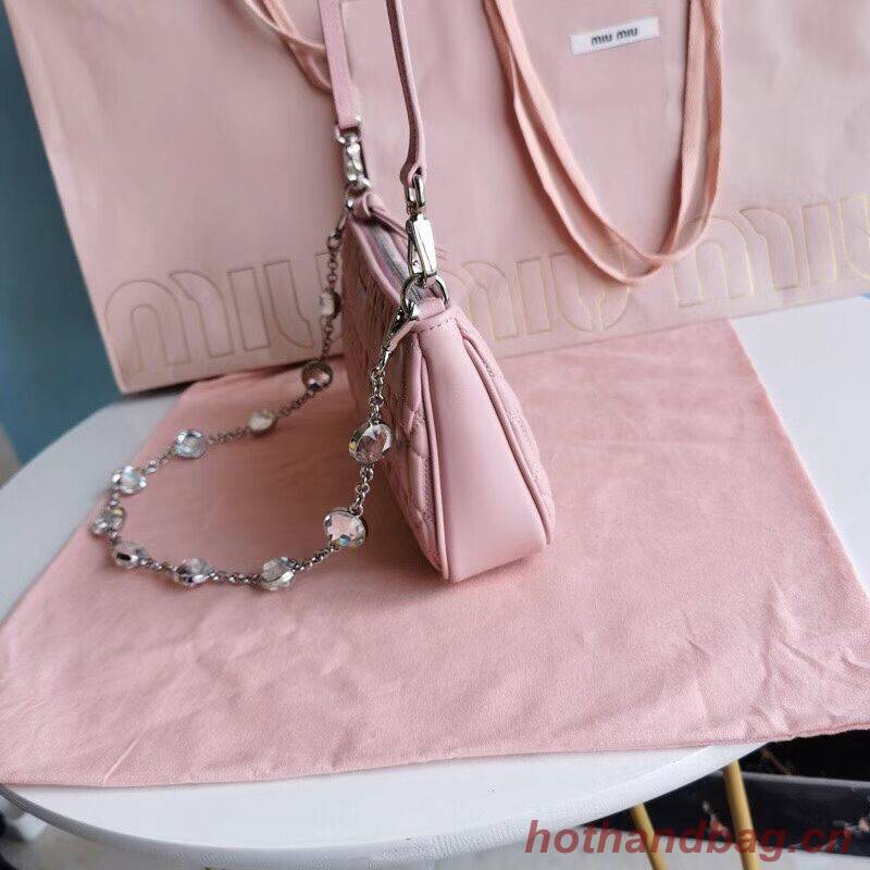 miu miu Matelasse Nappa Leather Shoulder Bag 6BH225 pink miu miu Matelasse Nappa Leather Shoulder Bag 6BH225 pink