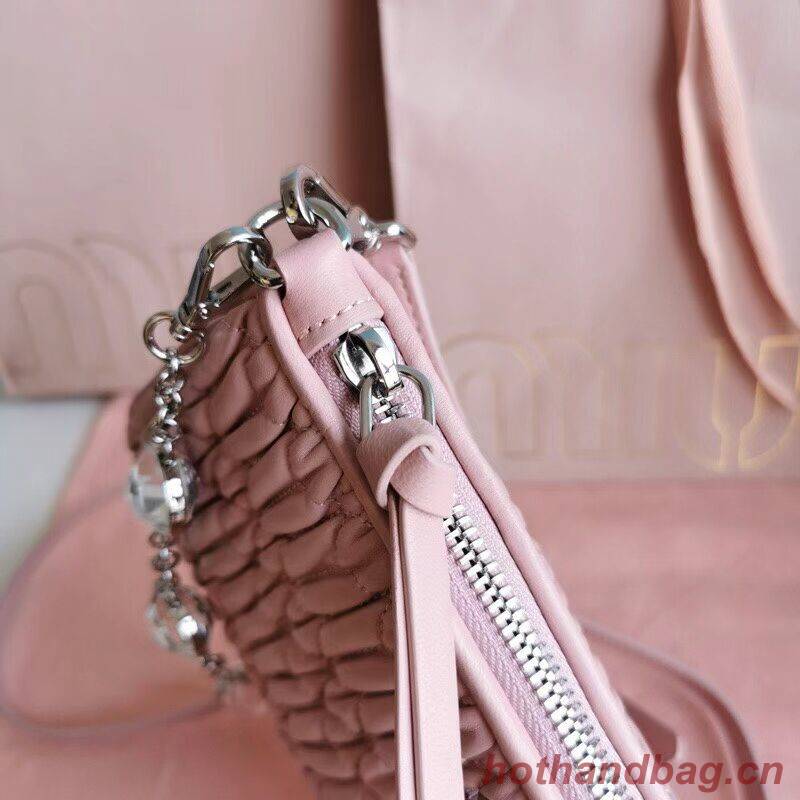 miu miu Matelasse Nappa Leather Shoulder Bag 6BH225 pink miu miu Matelasse Nappa Leather Shoulder Bag 6BH225 pink
