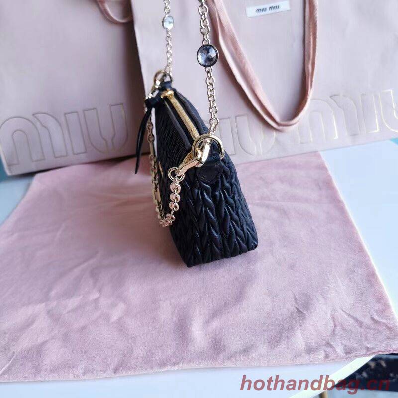 miu miu Matelasse Nappa Leather mini Shoulder Bag 6BE641 black miu miu Matelasse Nappa Leather mini Shoulder Bag 6BE641 black