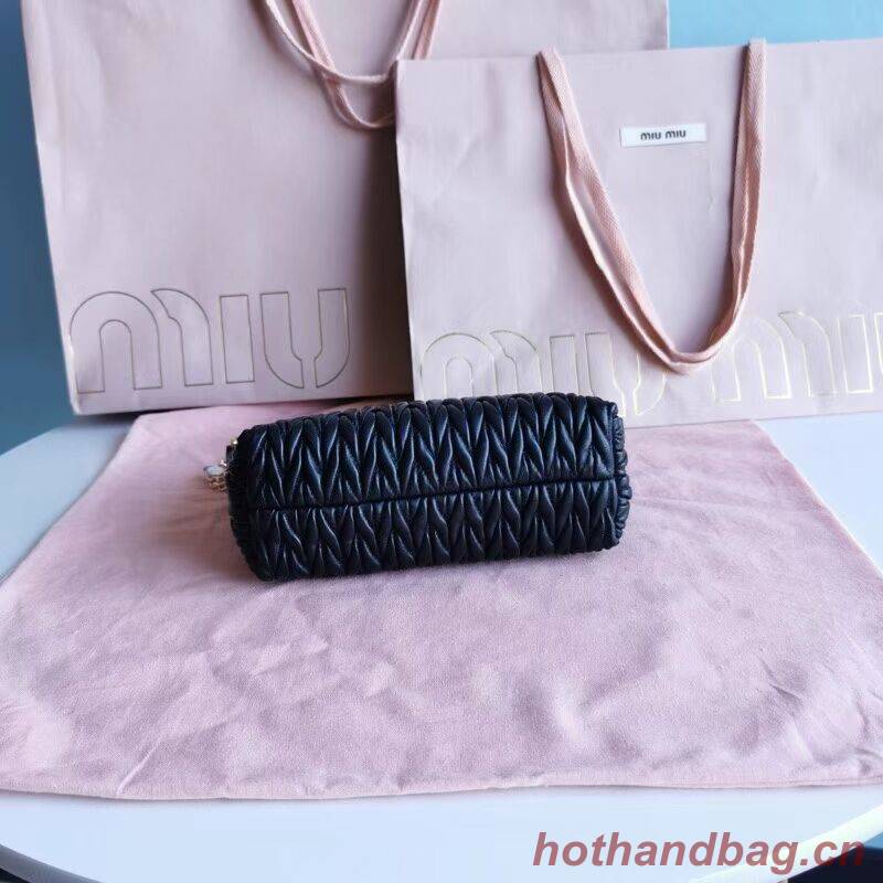 miu miu Matelasse Nappa Leather mini Shoulder Bag 6BE641 black miu miu Matelasse Nappa Leather mini Shoulder Bag 6BE641 black