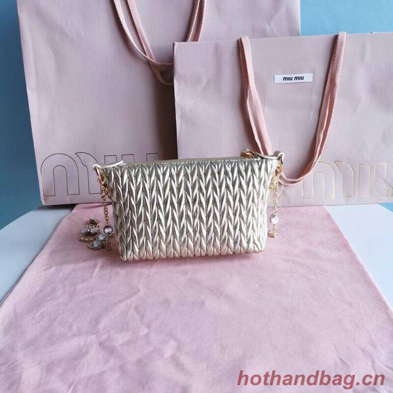 miu miu Matelasse Nappa Leather mini Shoulder Bag 6BE641 gold miu miu Matelasse Nappa Leather mini Shoulder Bag 6BE641 gold