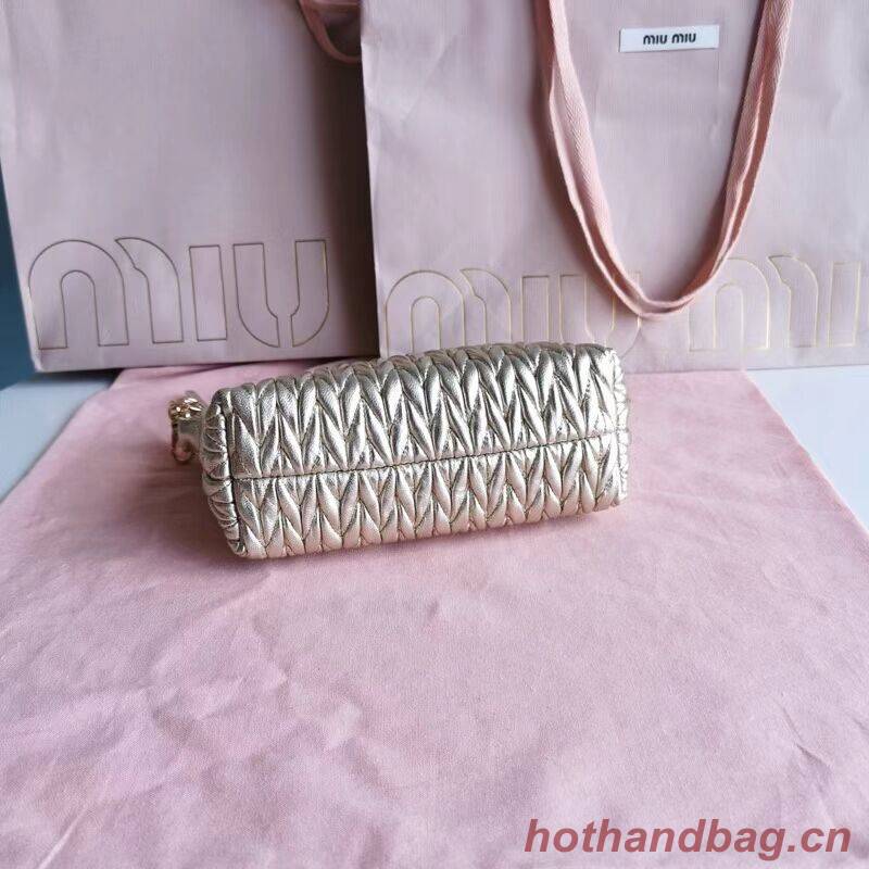 miu miu Matelasse Nappa Leather mini Shoulder Bag 6BE641 gold miu miu Matelasse Nappa Leather mini Shoulder Bag 6BE641 gold