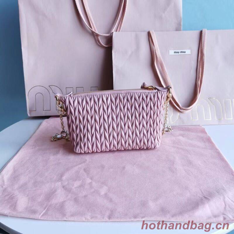 miu miu Matelasse Nappa Leather mini Shoulder Bag 6BE641 pink miu miu Matelasse Nappa Leather mini Shoulder Bag 6BE641 pink