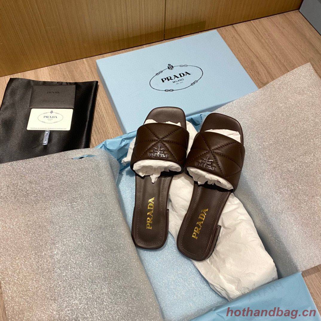 Prada Slippers Shoes PD56902 Brown Prada Slippers Shoes PD56902 Brown