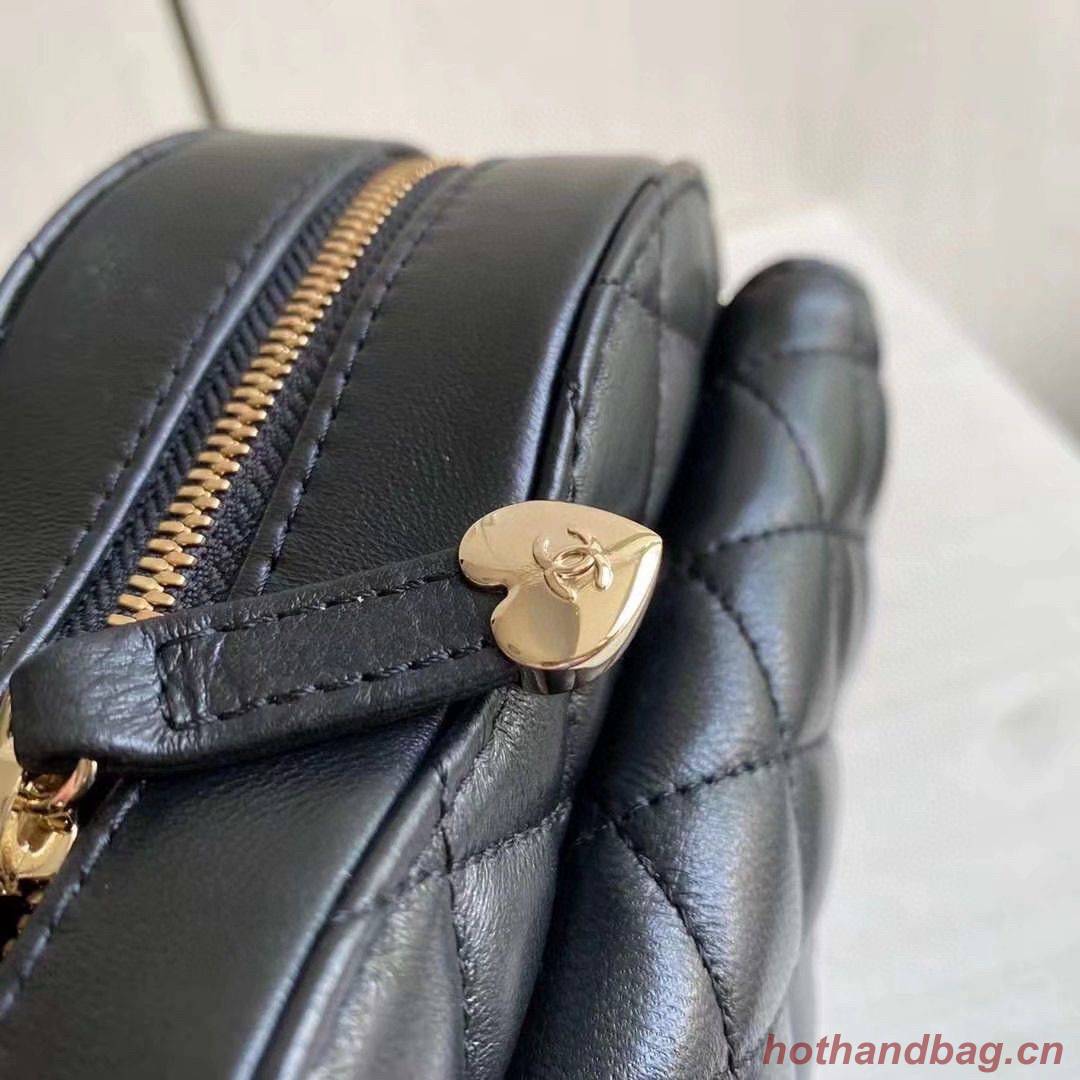 Chanel 2022S Love Heart Original Lambskin Crossbody Chain Bag AS3191Y Black Chanel 2022S Love Heart Original Lambskin Crossbody Chain Bag AS3191Y Black